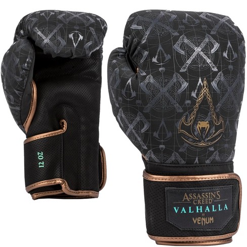 Venum Elite Hook and Loop Boxing Gloves - 10 oz. - Black/Pink/Gold