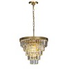 ALOADECOR 4-Light 16" Glam Tierd Antiqued Gold Chandelier With Crystal Accents - 3 of 4
