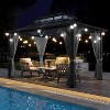 Hardtop Gazebo, Aluminum Frame Gazebos with GPolycarbonate Double Roof, Permanent Outdoor Metal Pavilion Weatherproof & UV Protection - 2 of 4