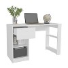 Vynxaria 47" Wide Writing Desk - One Drawer, Four Shelves, White - 4 of 4