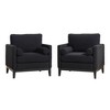 Kumasinova Farmhouse Modern Accent Chair,35.4" Wide Arm Chair with Wooden Legs,Comfy Reading Chair with 2 Cushions,Sofa Chair for Living Room,Office - 2 of 4