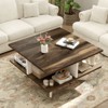 Tangkula 2-Tier Square Coffee Table w/ Storage Farmhouse Modern Accent Table Center Table - 2 of 4