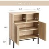 23.6 Inch Wave Stripe Sideboard Buffet Cabinet with Storage,with Adjustable Shelves, Coffee Wine Bar Organizer for Kitchen, Entryway, Living Room - 2 of 4