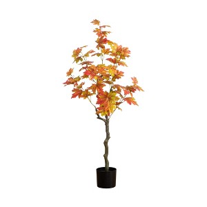 Nearly Natural 4-ft Autumn Maple Artificial Fall Tree - 1 of 4