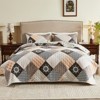 Inhand Microfiber Print Quilt Bedding Set, Flower print Soft Lightweight Coverlet For All Season - 2 of 4