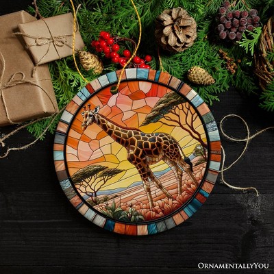 Serengeti Splendor Multicolor Porcelain Circle Ornament