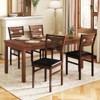 Tangkula Dining Chair Set of 2 w/ Rubber Wood Frame Padded Seat Curved Backrest - 4 of 4