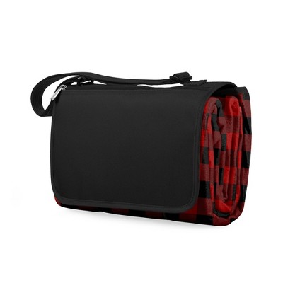 Extra Large Red and Black Checkered Fleece Picnic Blanket