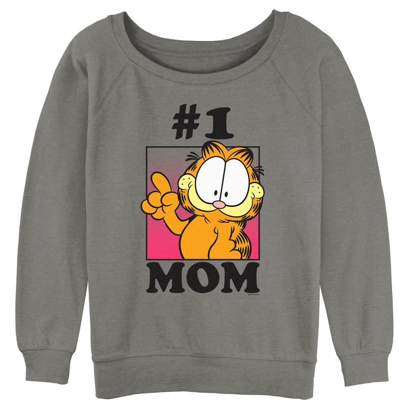 Junior's Women Garfield Mother's Day #1 Mom Sweatshirt, 1 of 5