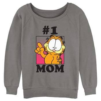 Junior's Women Garfield Mother's Day #1 Mom Sweatshirt