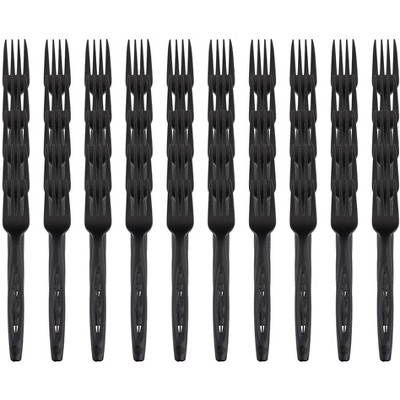 Jaya 6.5" Compostable Fork Bulk - Pack Black - Pack of 50