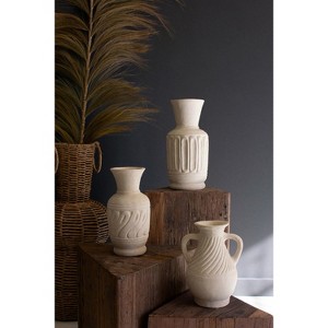 Handcrafted Paper Mache Vase Set – 14" Tall Decorative Collection by Kalalou - 1 of 4