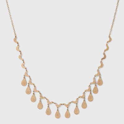 Half Moon and Teardrop Charm Statement Necklace - Universal Thread™ Gold