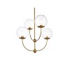 Elegant Lighting Lennon 31.5 inch pendant in brass with clear shade - 3 of 4