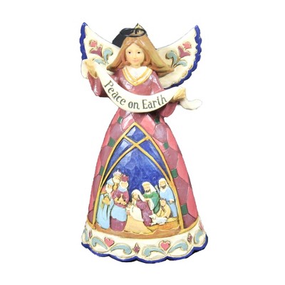 Jim Shore 4.75" Nativity Angel Banner Ornament Heartwood Creek  -  Tree Ornaments