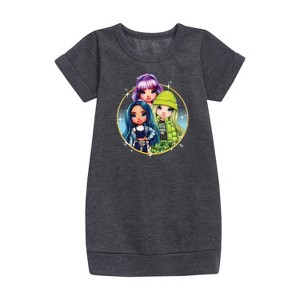 - Rainbow High - Violet Skyler Jade Graphic Short Sleeve Fleece Dress - 1 of 3