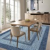 Grey/Blue Washable Runner Rug, Non-Slip Modern Hallway Carpet, Stain Resistant Low Pile Mat for Living Room, Bedroom, Kitchen - 3 of 4