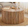 Sapphtopaz Modern Coffee Table Round Fluted End Table Accent Table Mid Century Side Table Coffee Tables for Living Room, Bedroom - 3 of 4