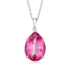 Ross-Simons 14.00 Carat Pink Topaz Pendant Necklace in Sterling Silver Size 18 - 1 of 3