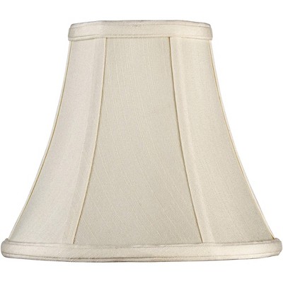 Imperial Shade Creme Small Bell Lamp Shade 4.5" Top x 9" Bottom x 8" Slant x 7.5" High (Spider) Replacement with Harp and Finial
