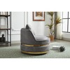 Velvet 360° Swivel Barrel Chair with Padded Seat and Stainless Steel Base for Living Room - 2 of 4