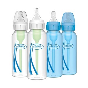 Dr. Brown's 8oz Anti-Colic Options+ Narrow Baby Bottle with Level 1 Slow Flow Nipple - 4pk - 0m+ - 1 of 4