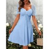 Imily Bela Flowy Drawstring Waist Summer Dress with Sweetheart Neck and Puff Sleeves - 4 of 4