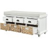 NicBex Modern 42" Storage Bench with 3 Drawers and 3 Rattan Baskets for Entryway and Living Room - 4 of 4