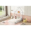 NicBex Full Size Wood Montessori Bed with House-Shaped Roof Headboard,Floor Bed with Semi-Fence Design,Modern Toddler Bed for Bedroom - 2 of 4