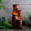 Teamson Home 28.7" 4-Tier Cascading Bowl Solar Powered Water Fountain for Outdoor Living Spaces, Terracotta - 4 of 4