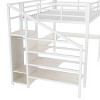 TopComfy Beds Queen Size Loft Bed with L shaped Desk Loft Bed with Wardrobe and Adjustable Shelf High Loft Bed for Kids, White, 62.99"*68.9"*179.46" - 3 of 4