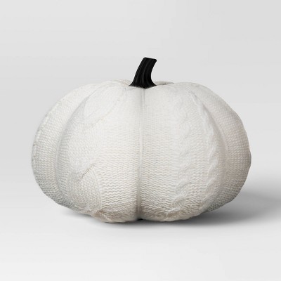 Photo 1 of 2 item bundle  5.75 Knit Cable Pumpkin White Halloween Decorative Figurine - Hyde  EEK! Boutique