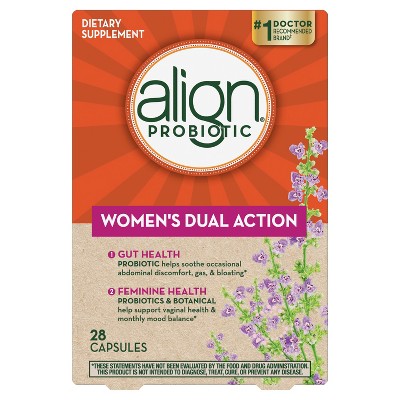 Align Probiotic, Women's Dual Action,  Feminine Health Probiotic with Chaste Tree  28 Capsules