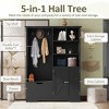 Mshliw Multi Functional Hall Tree with Storage Shelves Drawer and Shoe Cabinet Bench Coat Rack with Hooks for Entryway Hallway Living Room - 3 of 4