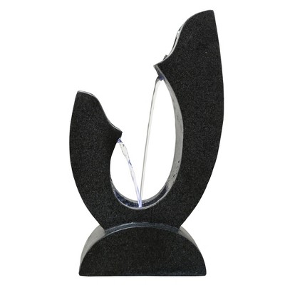 Northlight 13.75" Black Small Modern Outdoor Garden Water Fountain