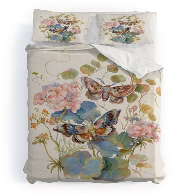 Deny Designs Clara McAllister Geranium Moths Duvet and Sham Set
