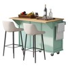 Okak Storage Cabinet, Kitchen Cabinet with 5 Wheels, 2 Doors and Cabinet Door Internal Storage Racks, Cabinet for Dinning Room, Kitchen, Green - 3 of 4