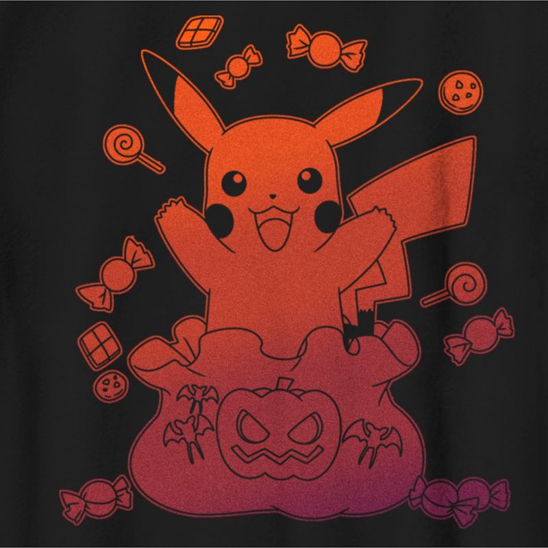 Boy's Pokemon Halloween Pikachu Bag of Candy T-Shirt, 2 of 6