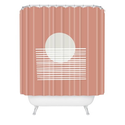 Mambo Art Studio Terracotta Sunset Shower Curtain Brown - Deny Designs