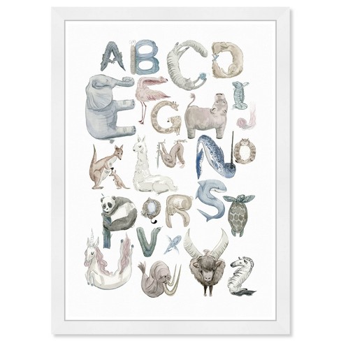 Animal Alphabet Poster on Archival Fine Art Paper or Canvas - Dera Design