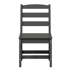 WestinTrends Ashore Outdoor HDPE Patio Classic Armless Dining Side Chair, Gray - 1 of 4