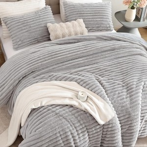 BAGOKIE Fleece Fluffy Comforter Set 2/3 Pieces Bedding Set with Comforter & Pillowcase - 1 of 4