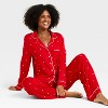 Women's Cloud Knit Modal Long Sleeve Notch Collar Top and Pants Pajama Set - Auden™ - 3 of 3