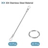 Unique Bargains Stainless Steel Retractable Thin Lanyard Cables with Key Rings 10 Pcs - 3 of 4