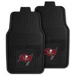 Fanmats 27" x 17" Universal Fit All Weather Protection Heavy Duty Vinyl Front Row Car Floor Mat 2 Piece Set w/Deep Groove Design, Tampa Bay Buccaneers