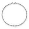 Black Bow Jewelry 2.75mm 10k White Gold D/C Quadruple Rope Chain Bracelet - 2 of 4