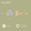 Gilded Lab-Grown Diamond 7 Stone Flower Earrings in 925 Sterling Silver & 14KT Yellow Gold-Plated Silver | 1/4, 1/2, 1, 2 Carat Total Weight - 4 of 4