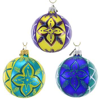 Set of 2 Vivid Butterfly Wooden Mardi Gras Christmas Ornaments 5.5