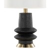 LumiSource (Set of 2) Lloyd 26" Contemporary Table Lamps Sanded Matte Black Polyresin, Modern Brass and White Linen Shade - 4 of 4