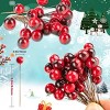 Artificial Holly Berries - 150 Pcs Christmas Holly Berries Stems for Crafts Faux Holly Berries Artificial Red Holly Berry Stems for Christmas Wreath - 2 of 2